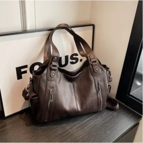 Retro Large Capacity Shoulder Bags Autumn And Winter Zipper Crossbody Bag For Women Handbags