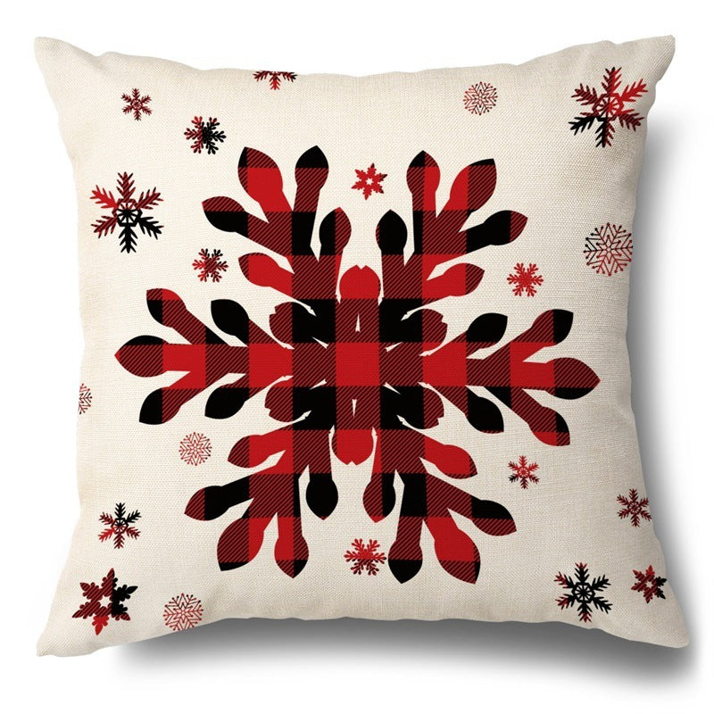 Christmas Hugging Pillowcase Flax Elk Pillowcase Amazon Hot Style Sofa Pillowcase Cushion