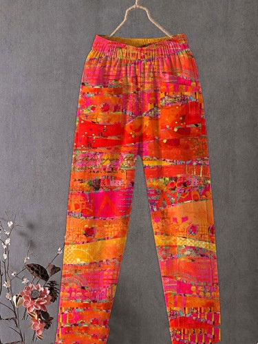 AutumnWinter Linen Womens Artistic Retro Casual Trousers