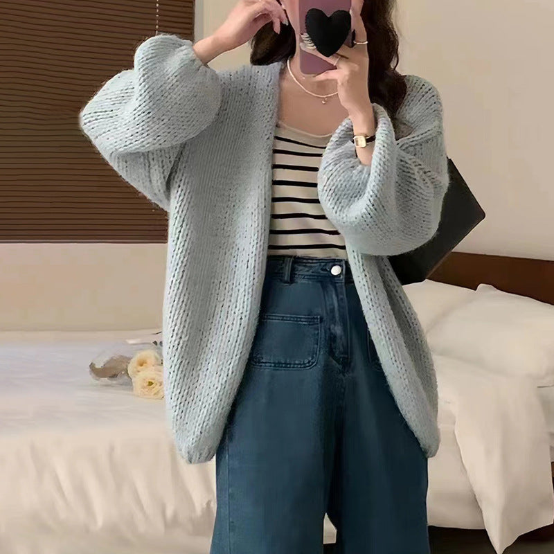 Idle Style Soft Glutinous Mohair Sweater Women's Coat