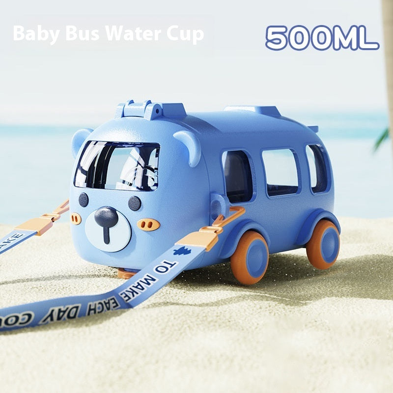 Cups Summer Good-looking Bus Car Straw With Pulley Kettle