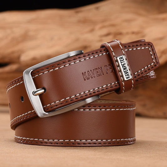 Men's Simple And Versatile Leather Cowhide Belt
