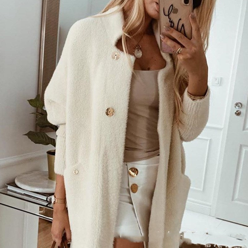 Mohair knitted long cardigan