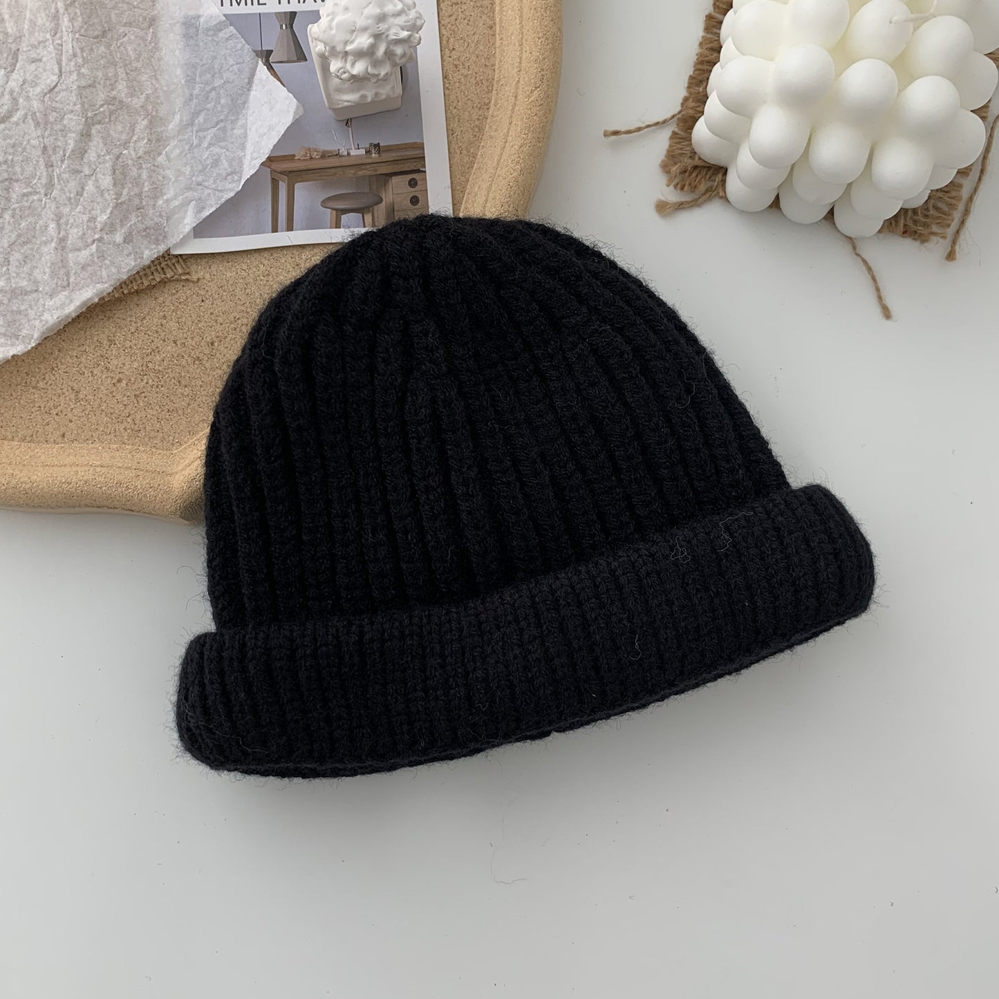 New Children's Hat Mohair Macaron Color Curled Melon Hat