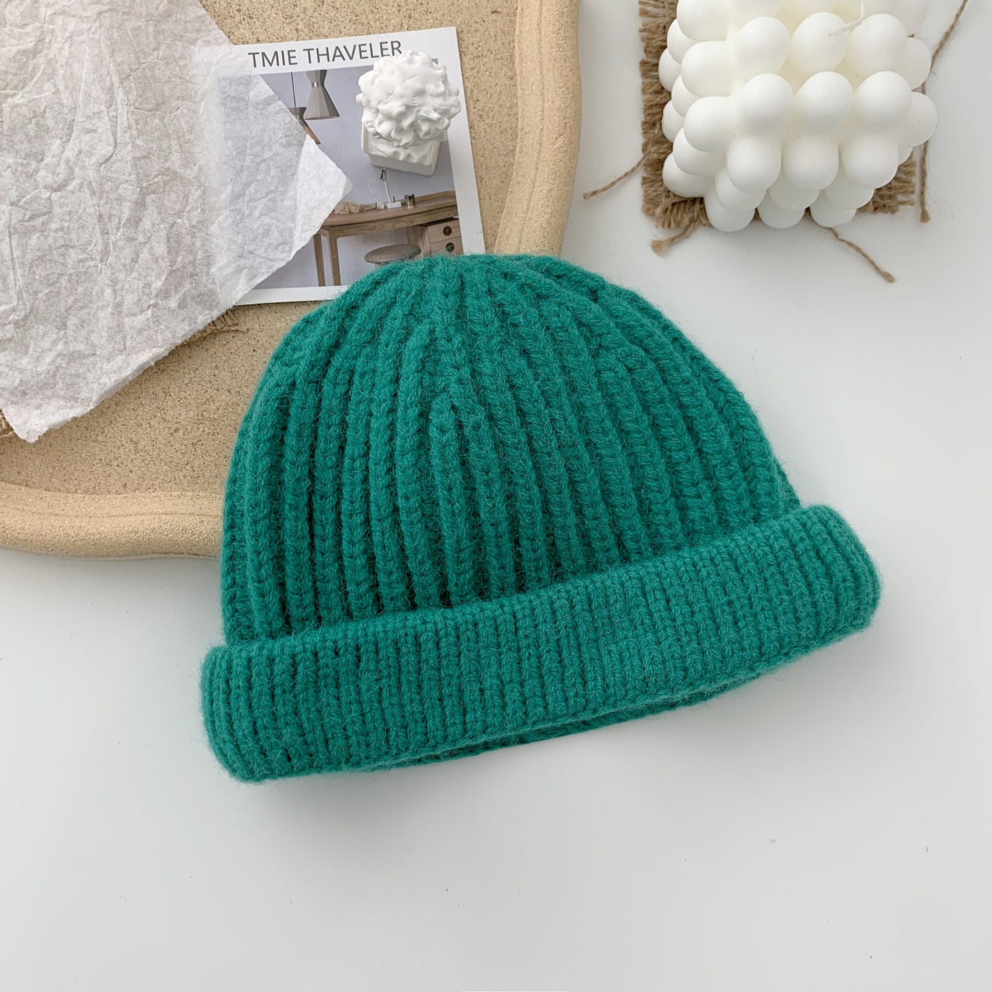 New Children's Hat Mohair Macaron Color Curled Melon Hat