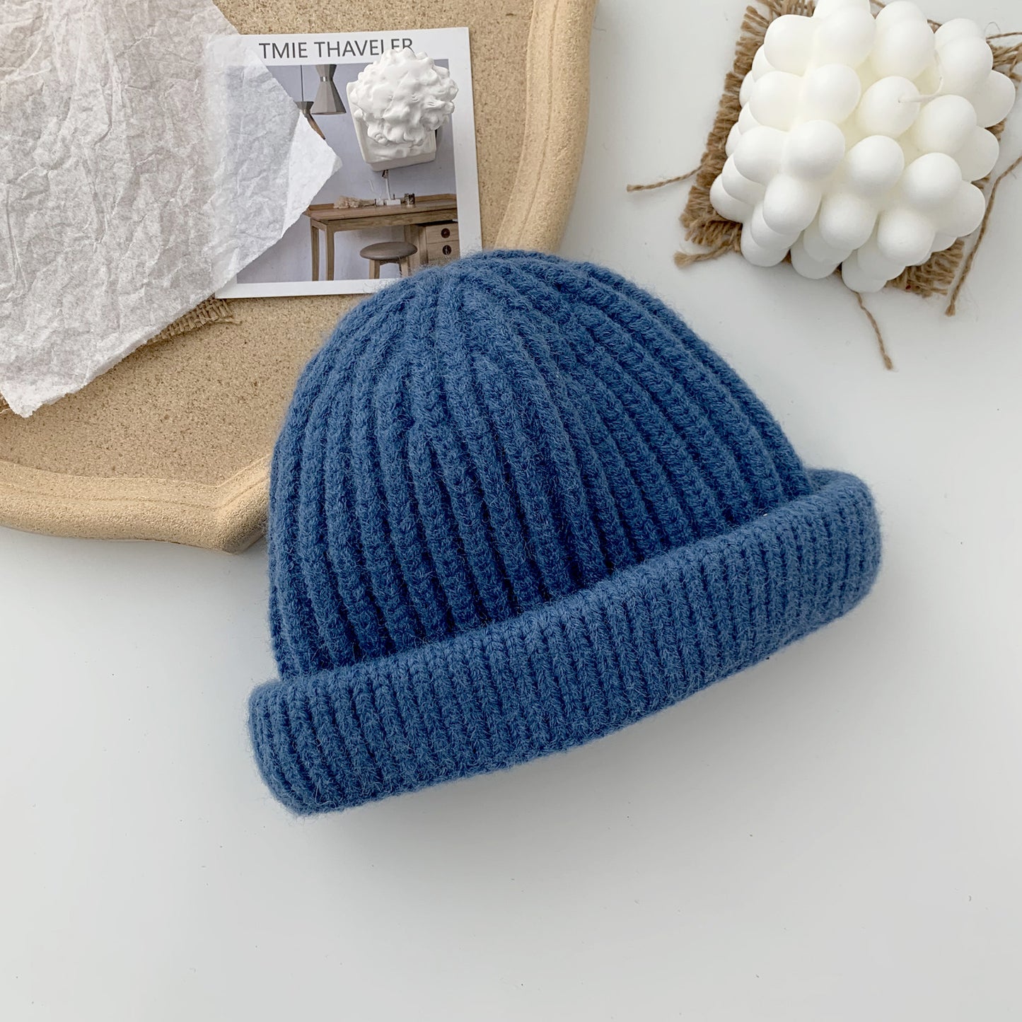 New Children's Hat Mohair Macaron Color Curled Melon Hat