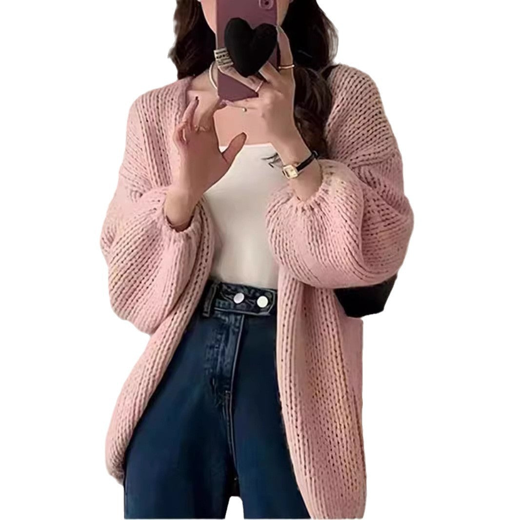 Idle Style Soft Glutinous Mohair Sweater Women's Coat