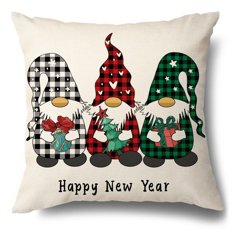 Christmas Hugging Pillowcase Flax Elk Pillowcase Amazon Hot Style Sofa Pillowcase Cushion