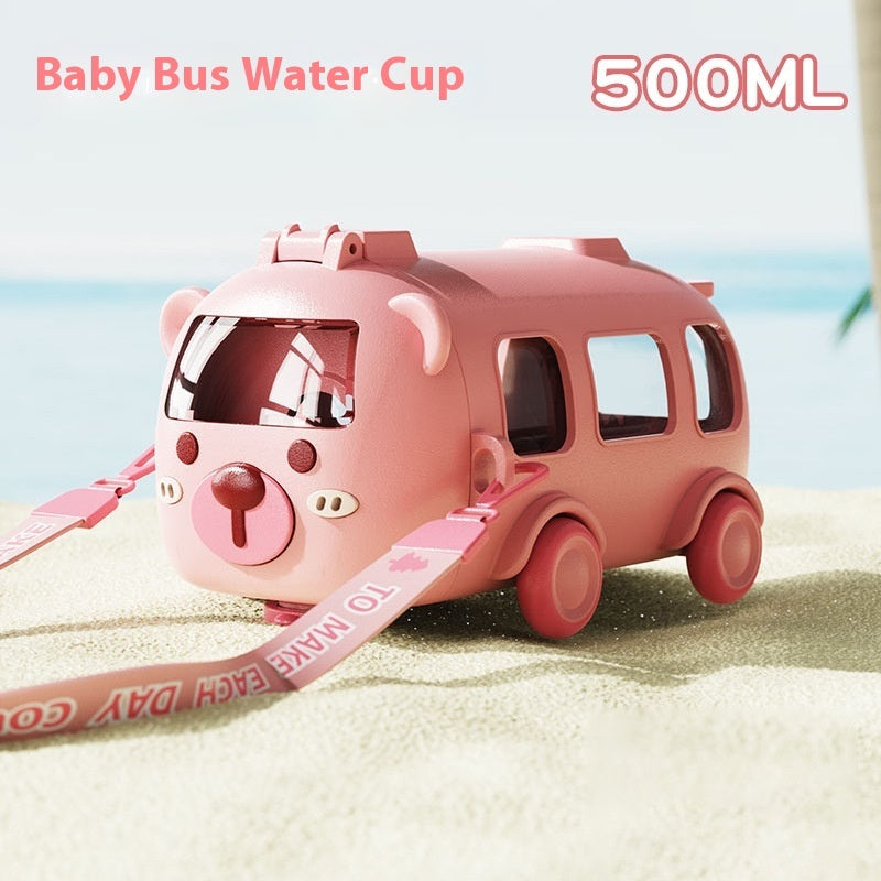 Cups Summer Good-looking Bus Car Straw With Pulley Kettle