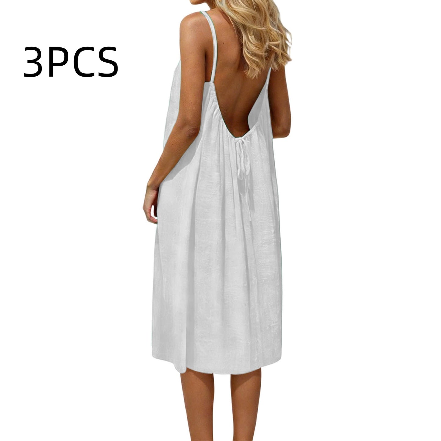 Ice Silk Linen Dress Plus-size Womens Fashion
