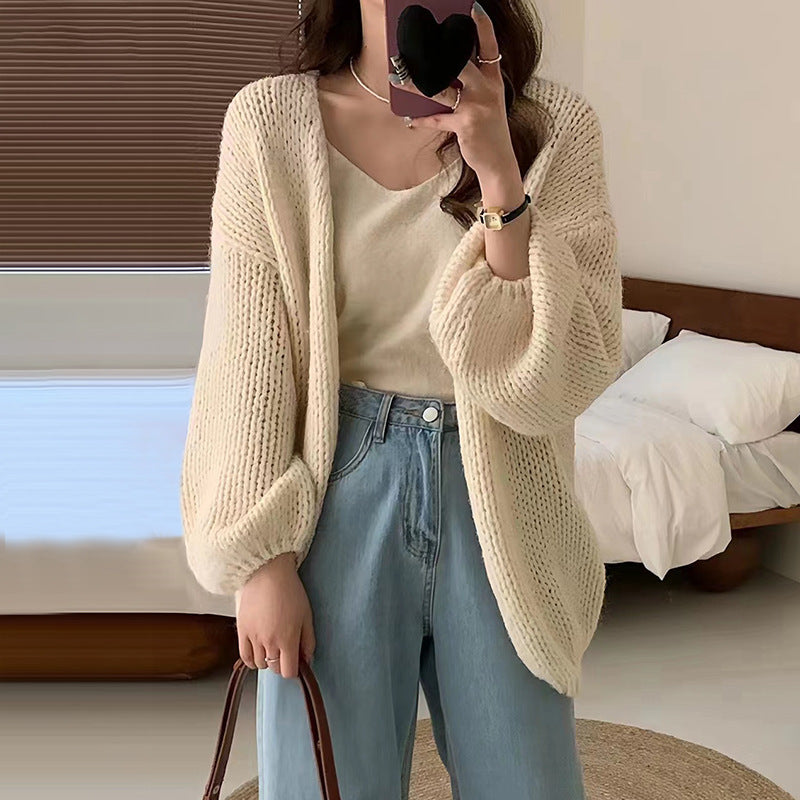 Idle Style Soft Glutinous Mohair Sweater Women's Coat