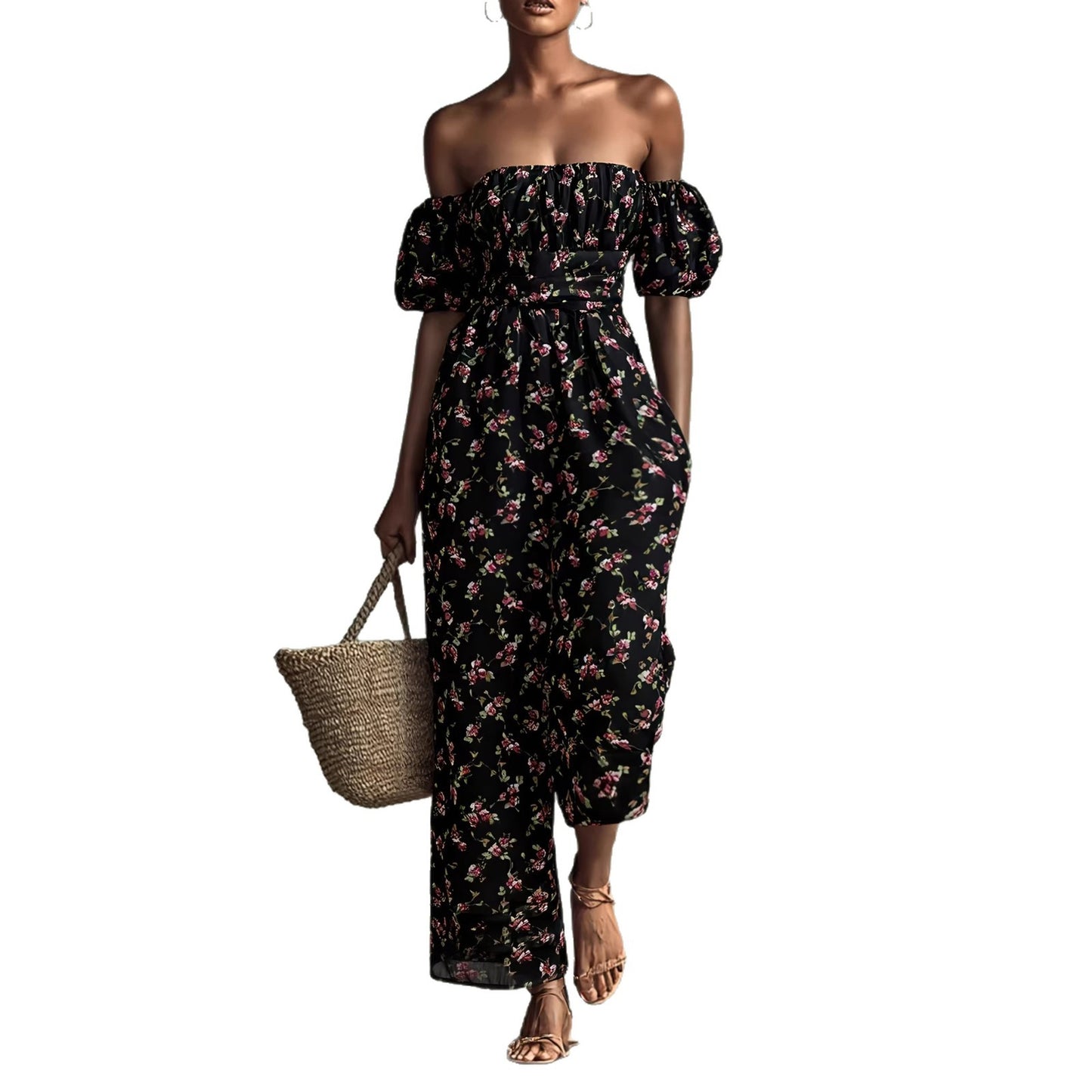 Women's Fashionable Casual Printed Jumpsuit