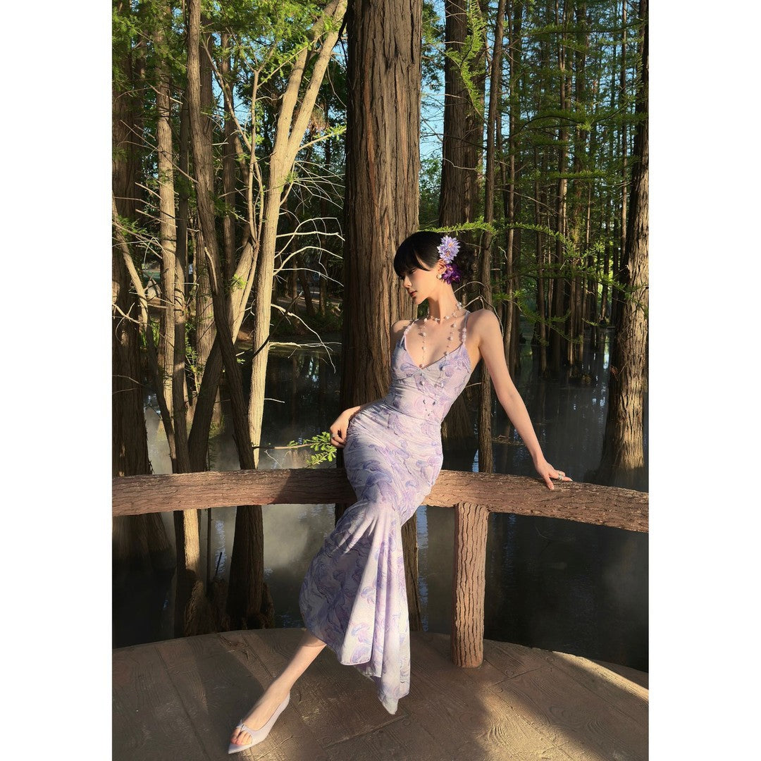 Elegant Purple Mermaid Dress For Women