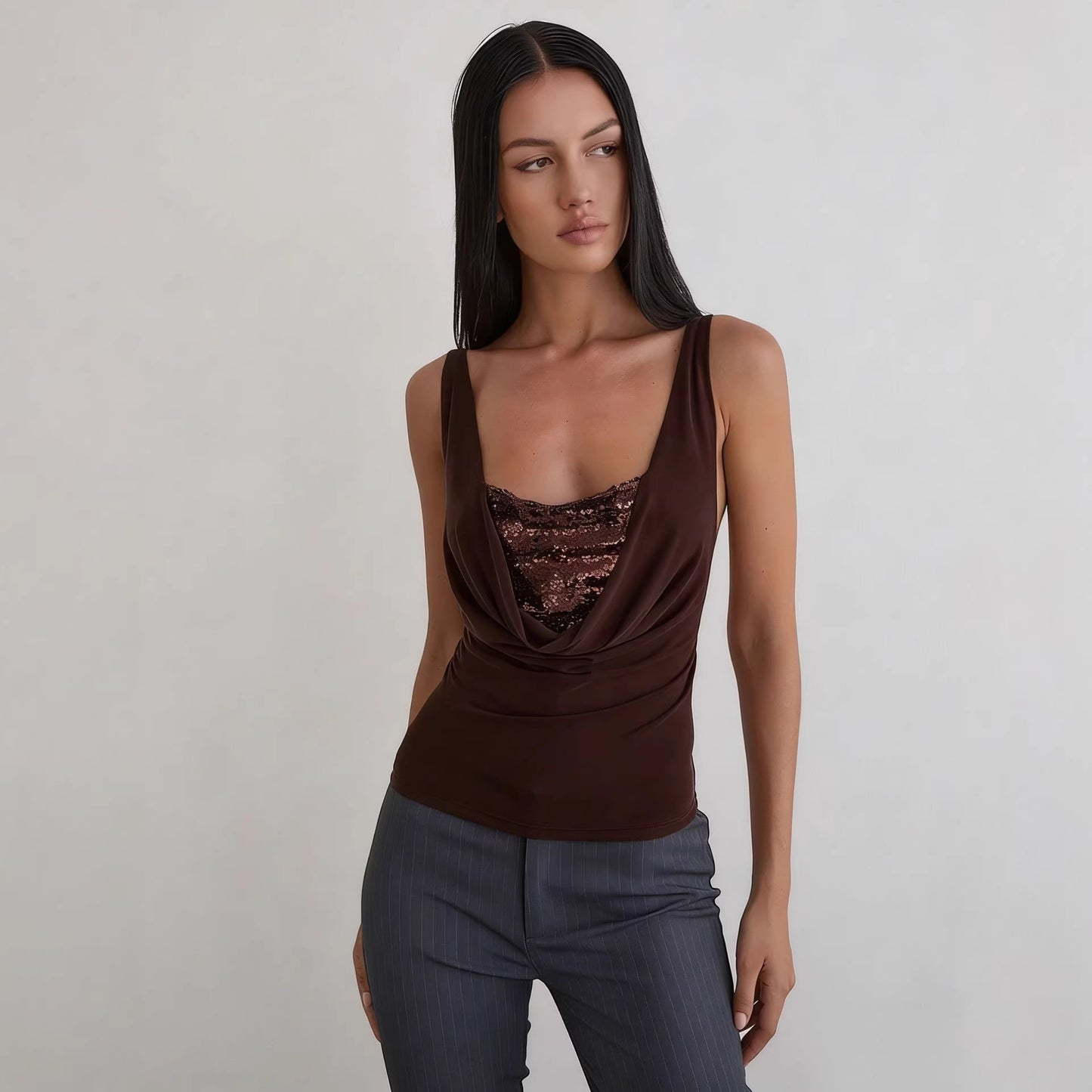 Short-sleeve Slim-fit Versatile Camisole Strap Top