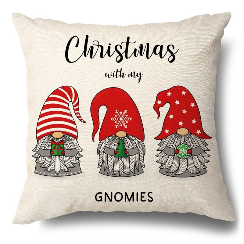 Christmas Hugging Pillowcase Flax Elk Pillowcase Amazon Hot Style Sofa Pillowcase Cushion