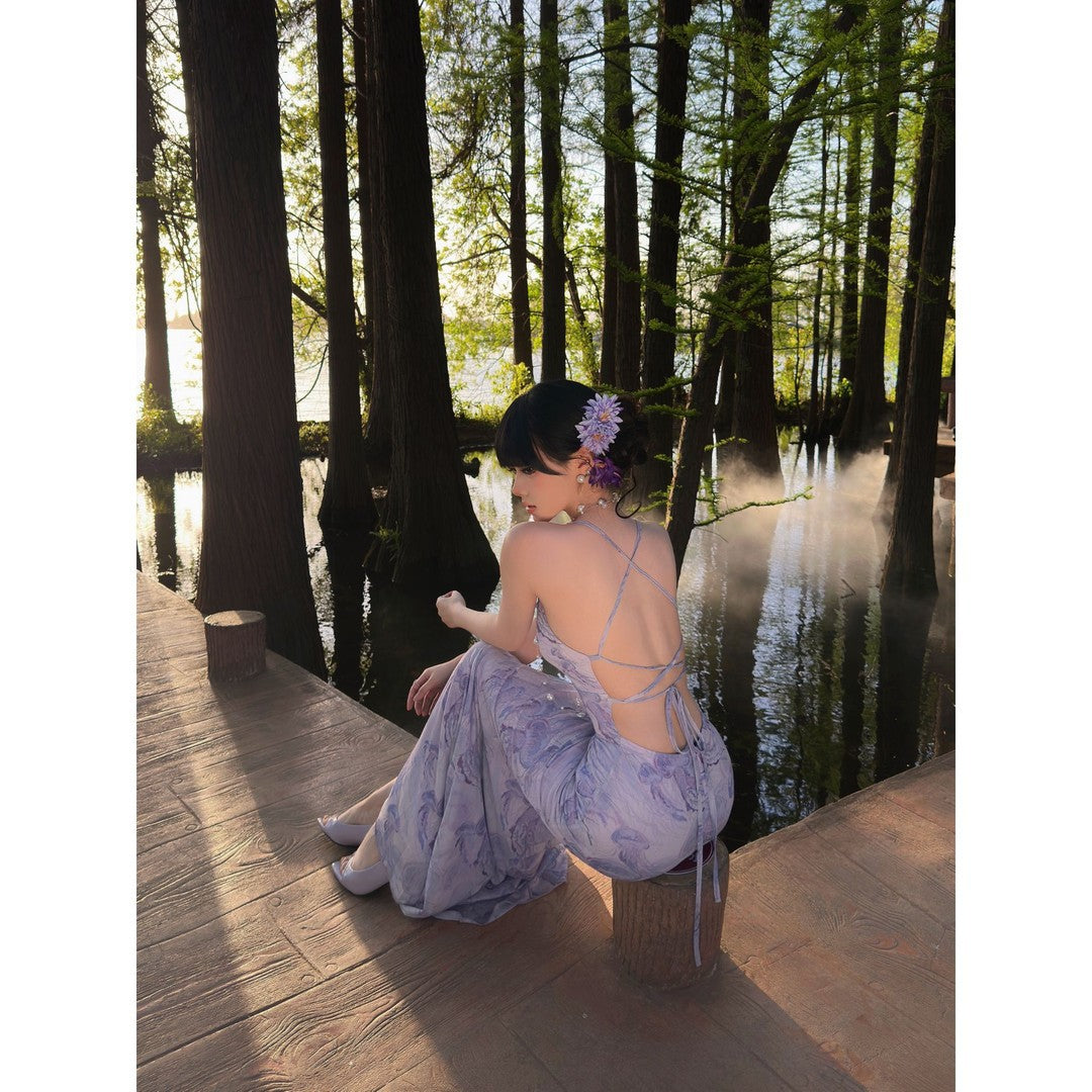Elegant Purple Mermaid Dress For Women