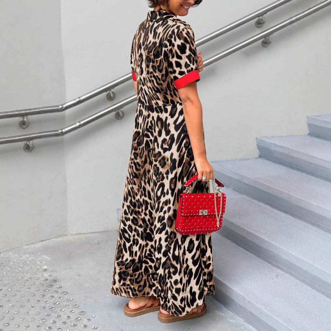 Women's Elegant Loose V-Neck Casual Dress