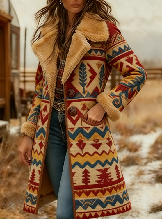 Women's New Long Sleeved Large Woolen Overcoat