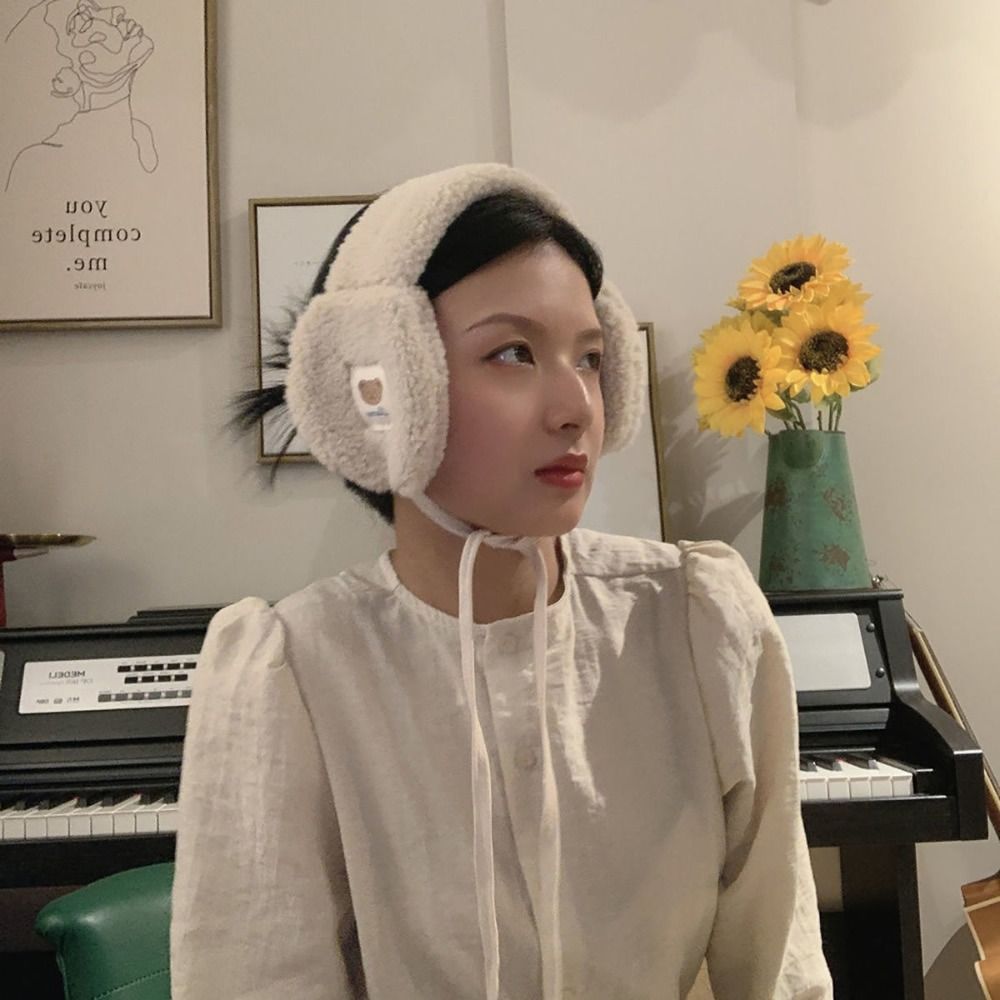 Cute Cartoon Bear Plush Ear Warmer Women's Foldable Earmuffs