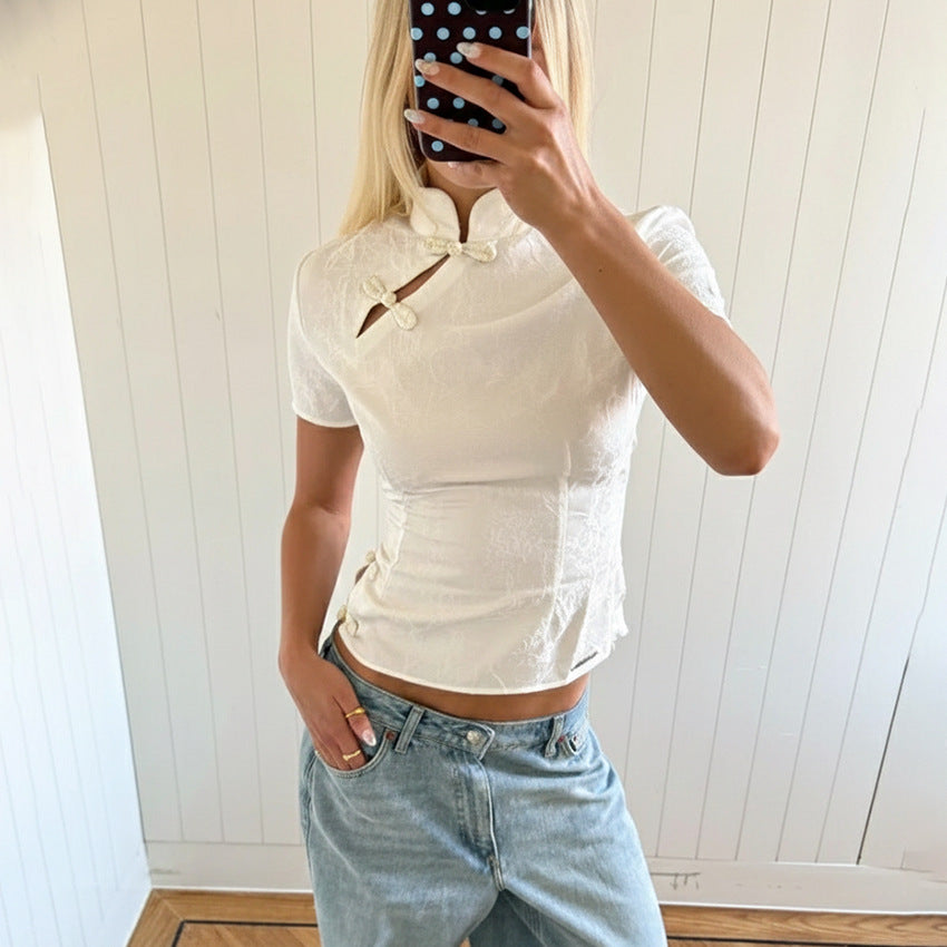 Chinese Style Elegant Commute All Match Top For Women