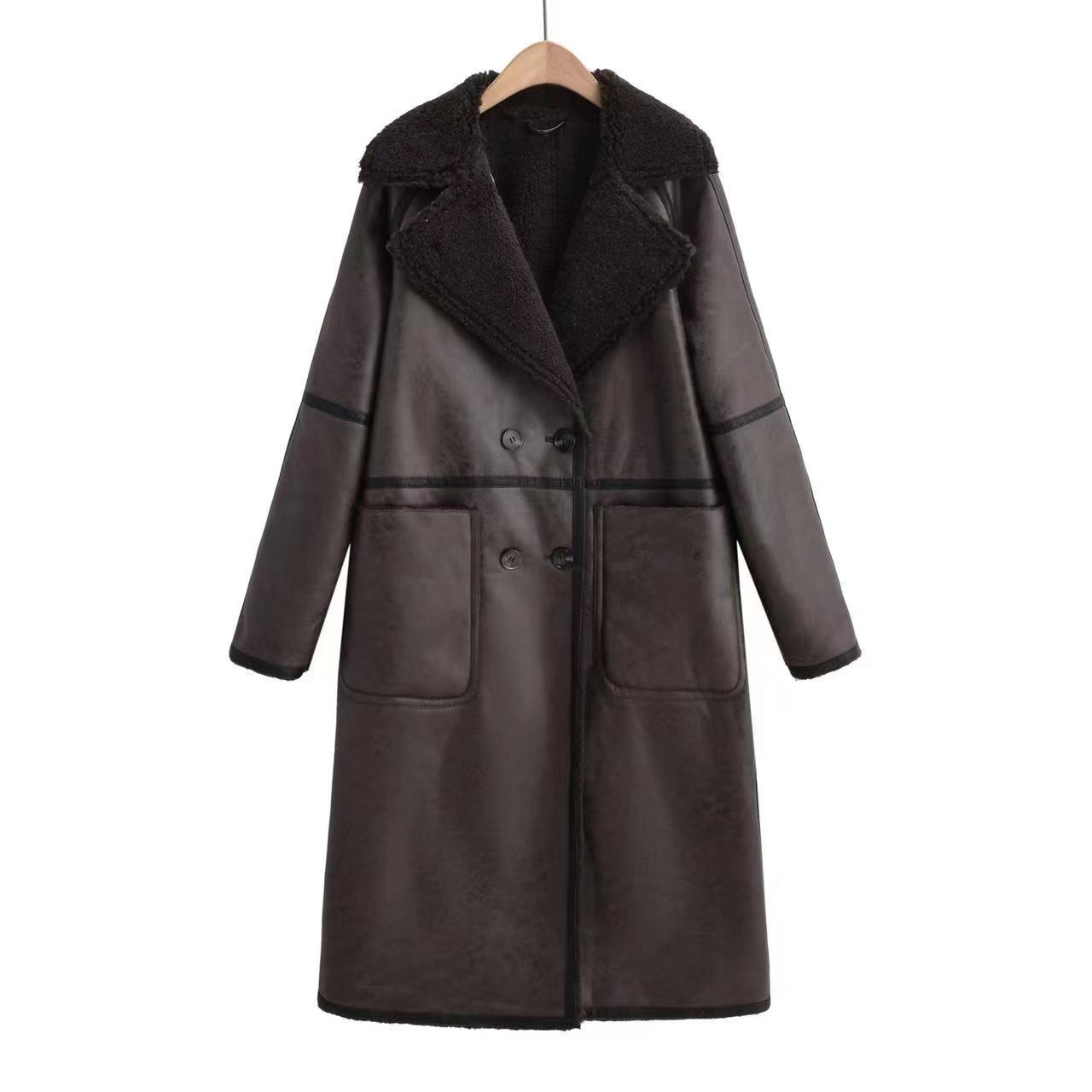Winter Jacket With Belt Fashion Double Breasted Lapel Windbreaker Women's Long Trench Coat Mid-length Overcoat Clothing