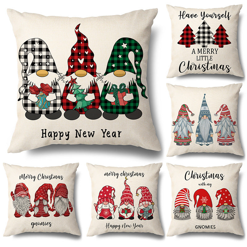 Christmas Hugging Pillowcase Flax Elk Pillowcase Amazon Hot Style Sofa Pillowcase Cushion