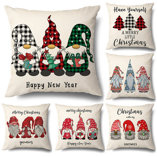 Christmas Hugging Pillowcase Flax Elk Pillowcase Amazon Hot Style Sofa Pillowcase Cushion