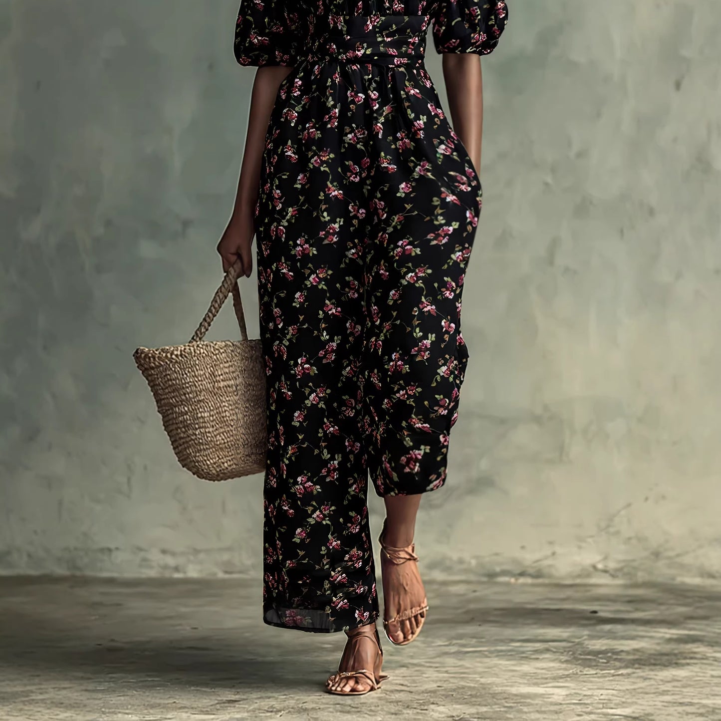 Women's Fashionable Casual Printed Jumpsuit