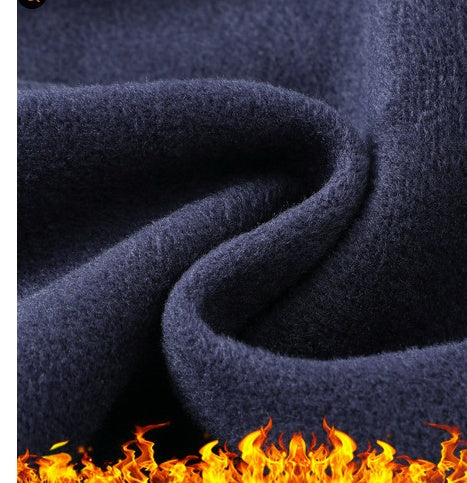 Sweater Men's Round Neck Warmer With Velvet And Thick