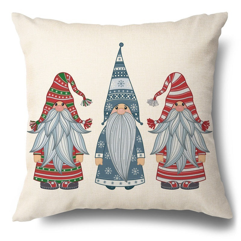 Christmas Hugging Pillowcase Flax Elk Pillowcase Amazon Hot Style Sofa Pillowcase Cushion
