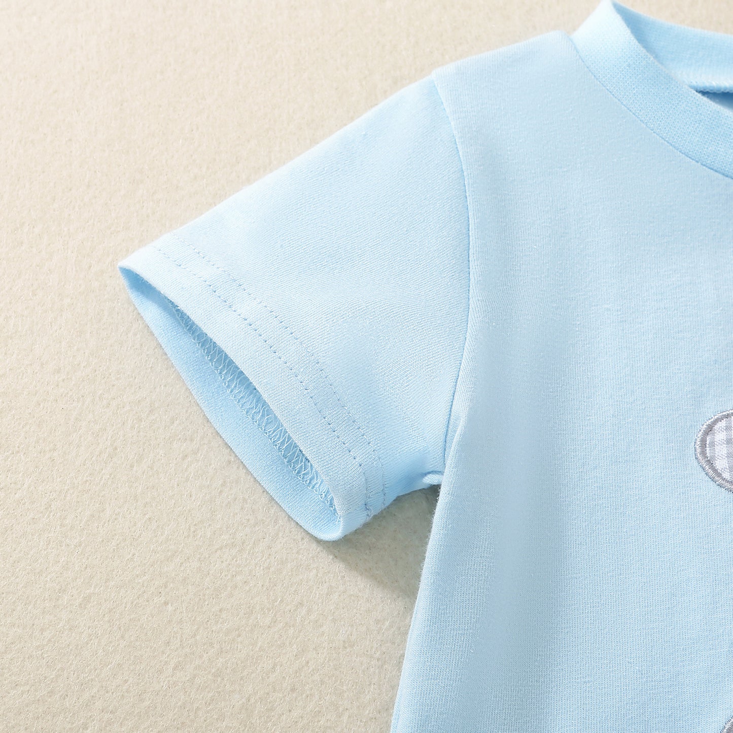 Infant And Toddler Blue Short-Sleeve Rabbit-Print Top And Shorts Set