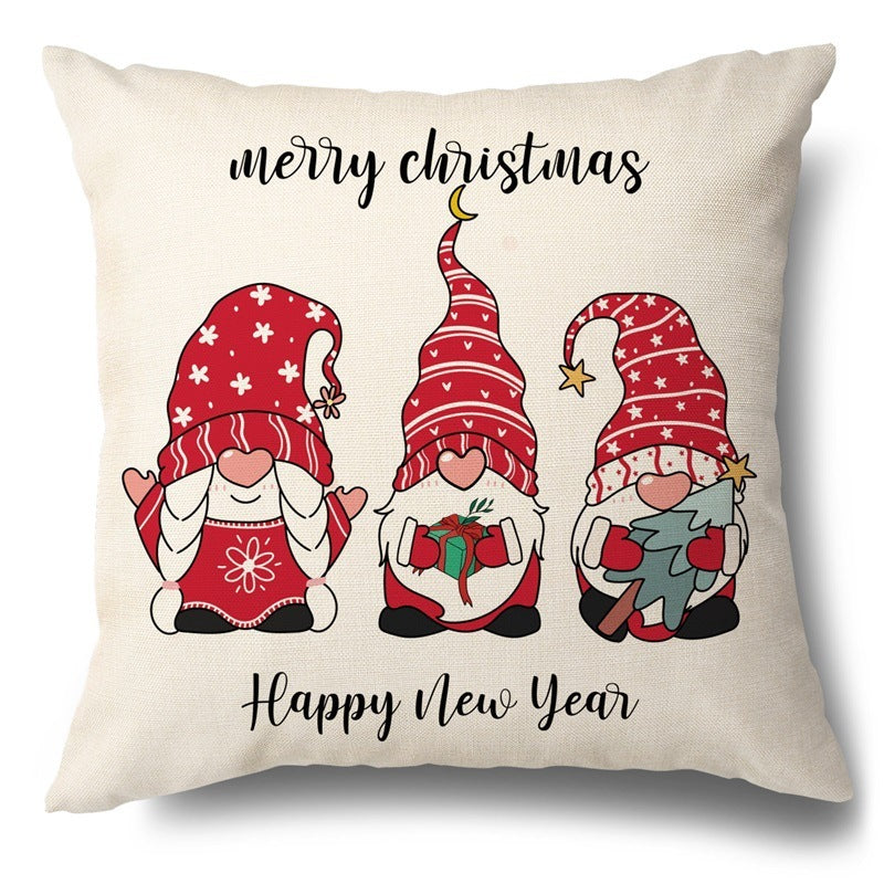 Christmas Hugging Pillowcase Flax Elk Pillowcase Amazon Hot Style Sofa Pillowcase Cushion