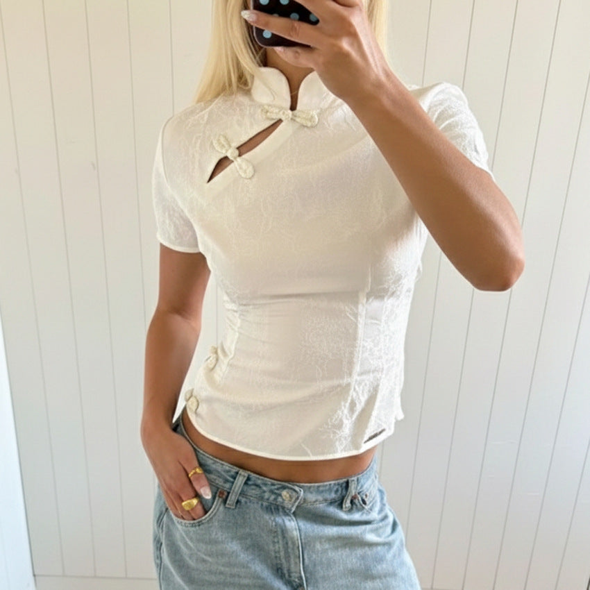 Chinese Style Elegant Commute All Match Top For Women