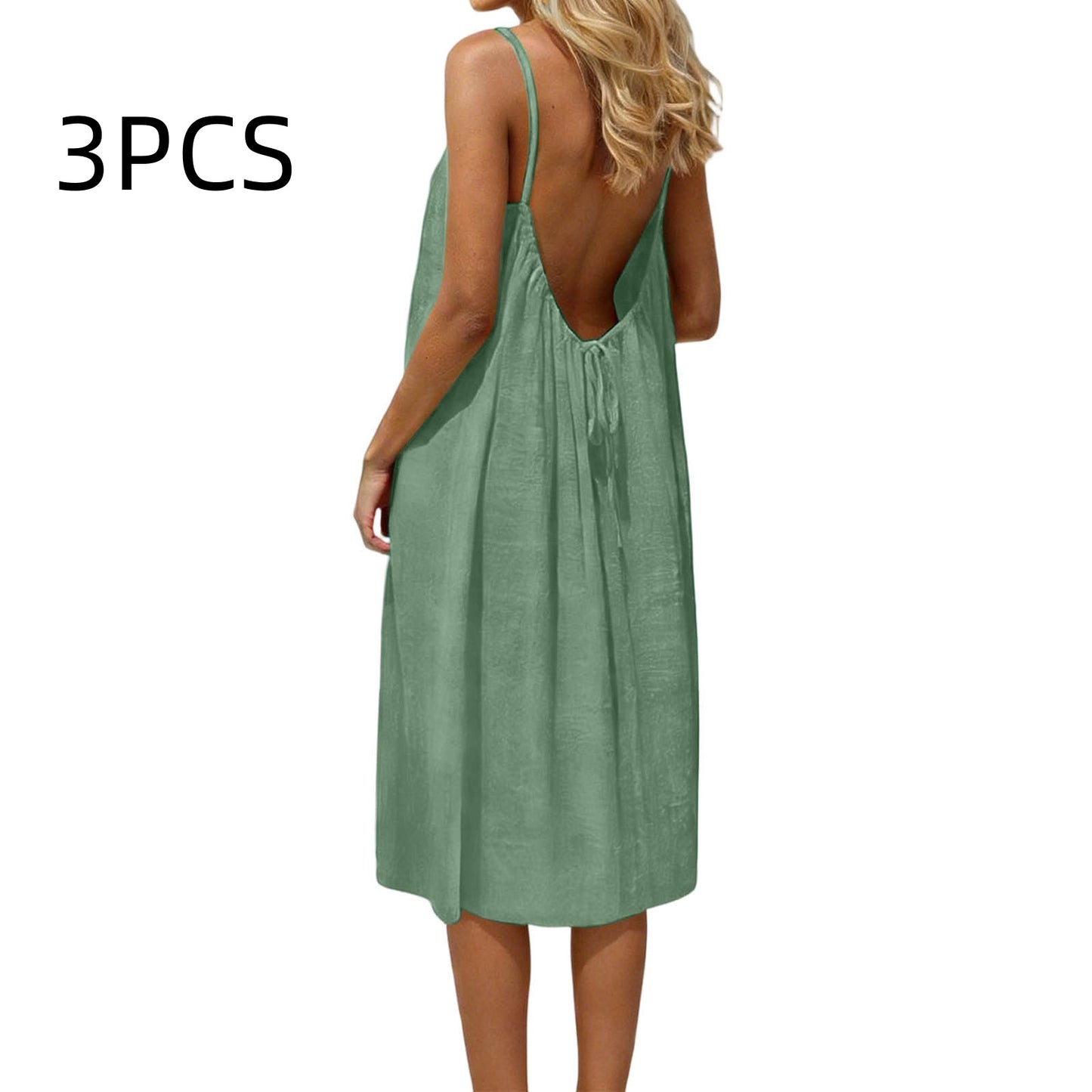 Ice Silk Linen Dress Plus-size Womens Fashion
