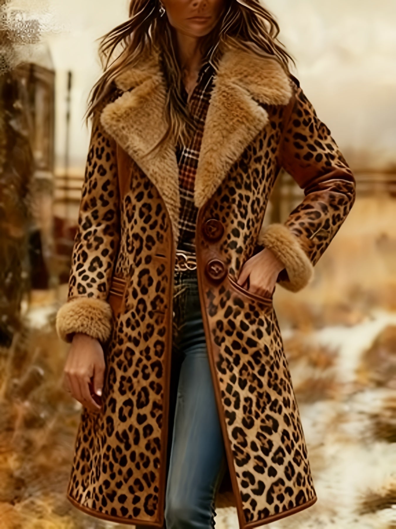 Women's New Long Sleeved Large Woolen Overcoat