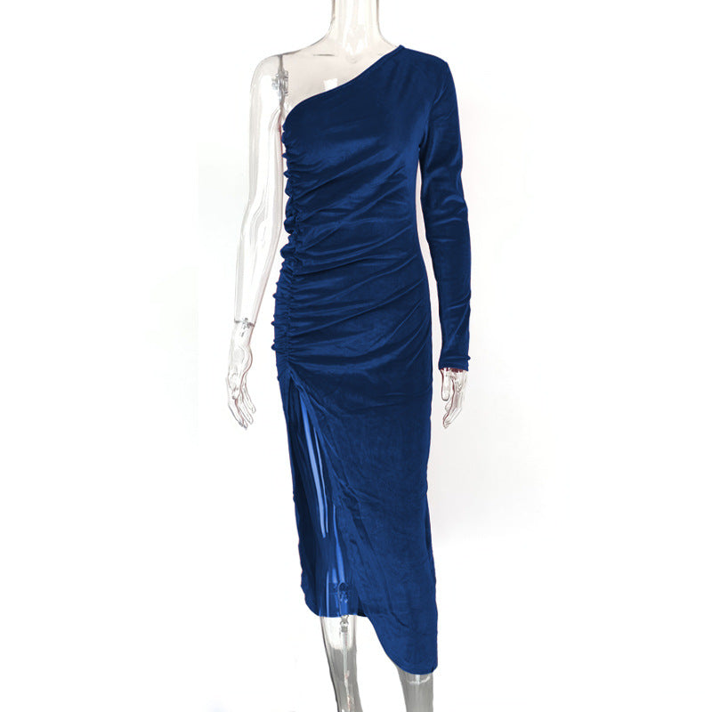 New Slim-fit One-shoulder Dress
