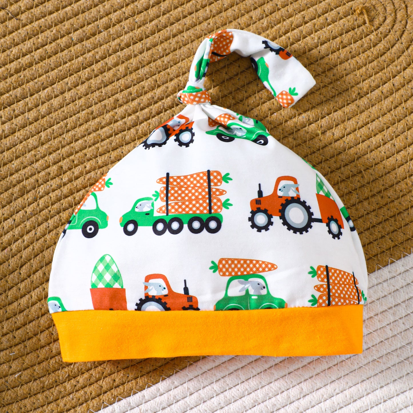 Cartoon Carrot Rabbit Embroidered Short-Sleeve Romper And Pants