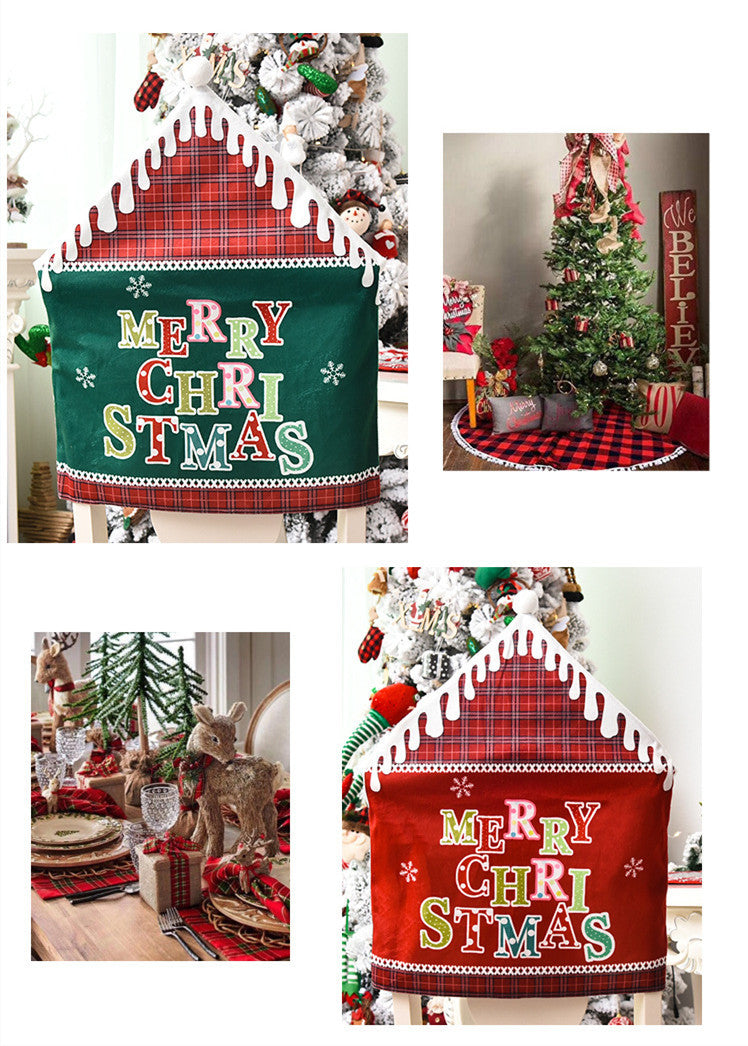 Christmas Decoration English Alphabet Chair Cover