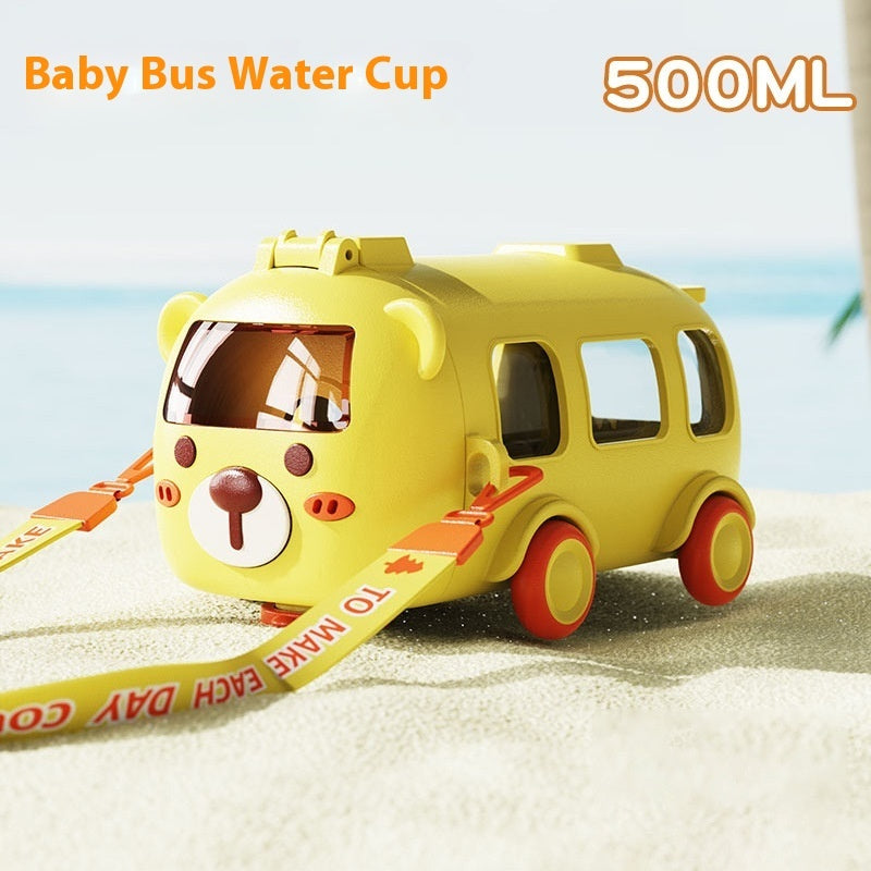 Cups Summer Good-looking Bus Car Straw With Pulley Kettle