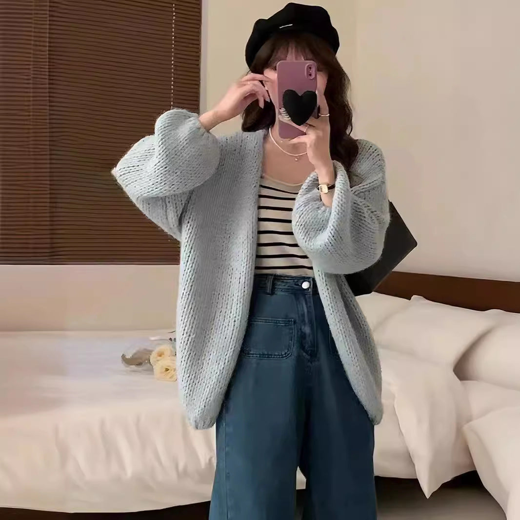 Idle Style Soft Glutinous Mohair Sweater Women's Coat