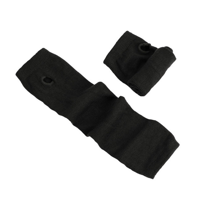 Women Fashion Lady Striped Elbow Gloves Warmer Knitted Long