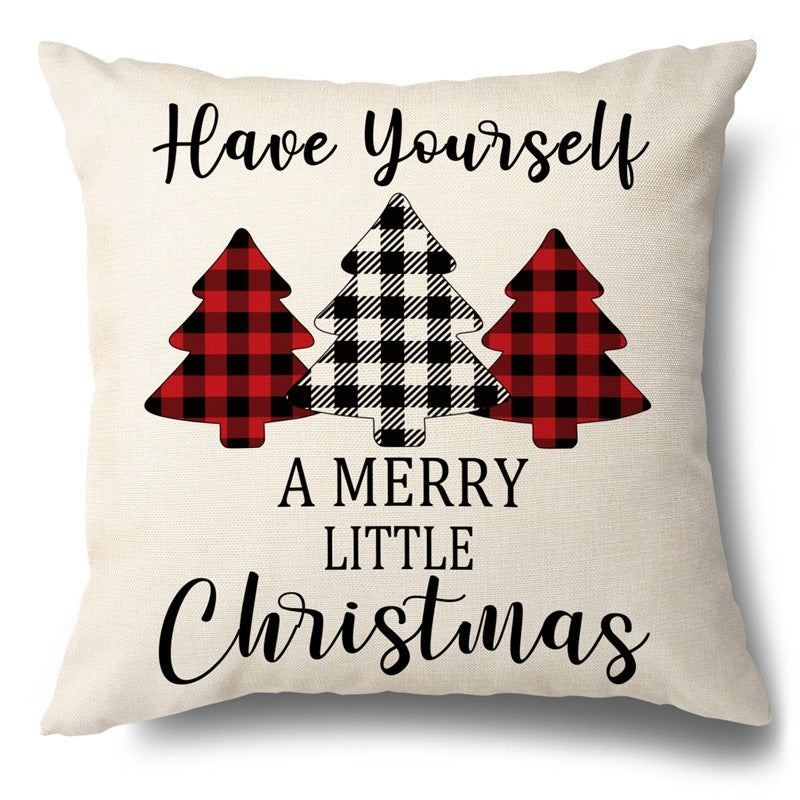 Christmas Hugging Pillowcase Flax Elk Pillowcase Amazon Hot Style Sofa Pillowcase Cushion