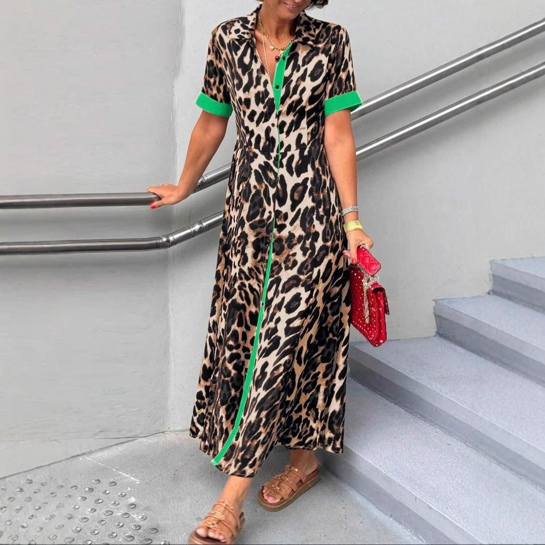 Women's Elegant Loose V-Neck Casual Dress