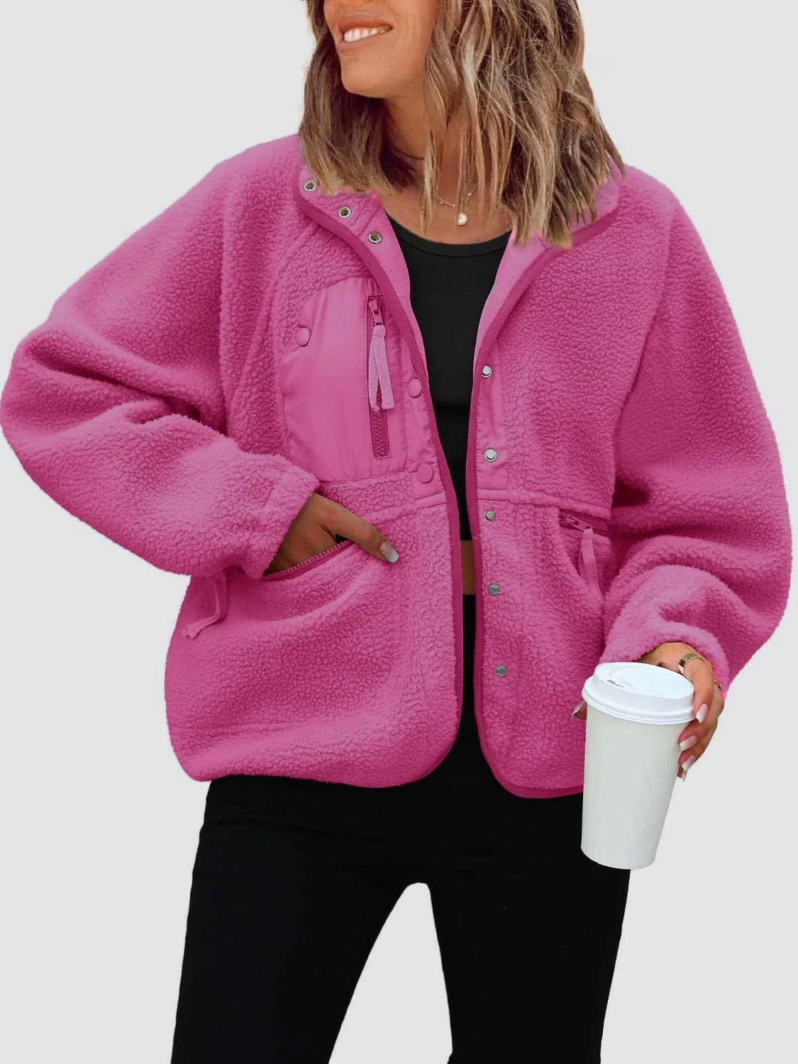 Short Cardigan Plush Jacket Lamb Wool Coat