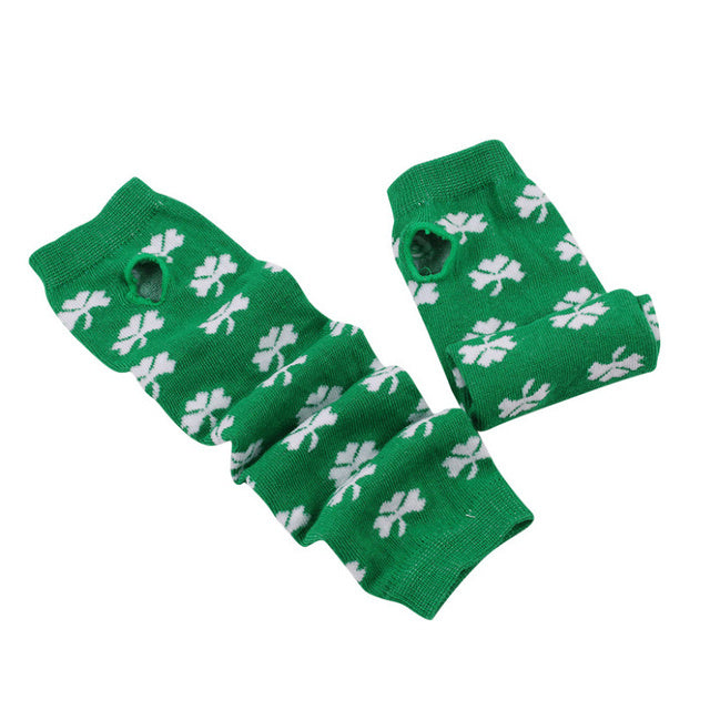 Women Fashion Lady Striped Elbow Gloves Warmer Knitted Long