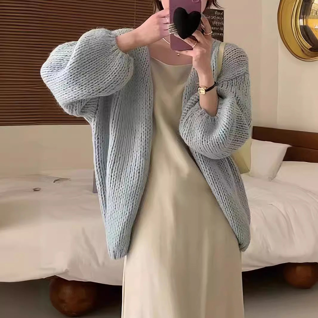Idle Style Soft Glutinous Mohair Sweater Women's Coat