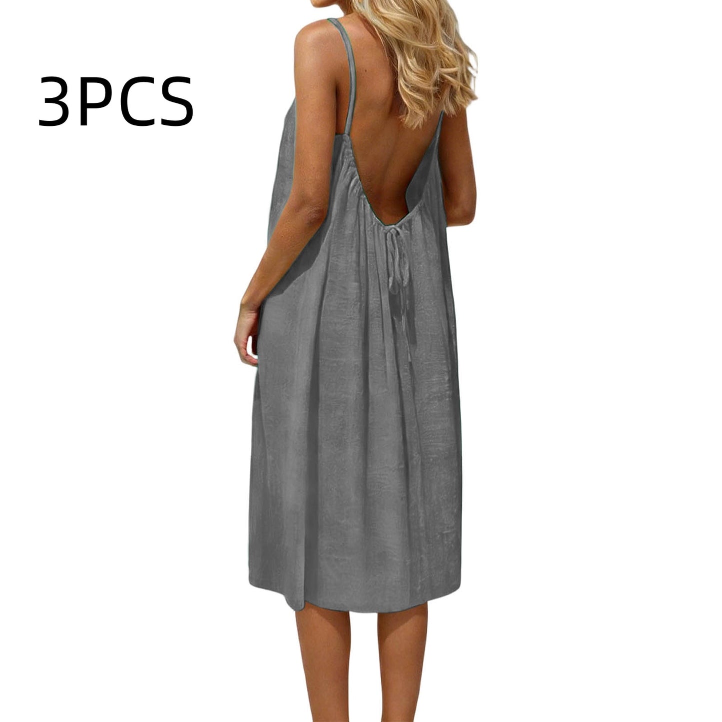 Ice Silk Linen Dress Plus-size Womens Fashion